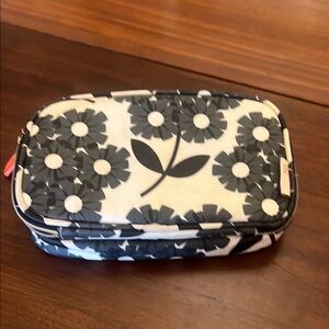 Floral Black and White Cosmetic Bag